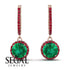 Hidden Halo Emerald Hoop Earrings - Catalina No. 50 image 2