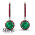 Hidden Halo Emerald Hoop Earrings - Catalina No. 51 image 2