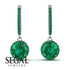 Hidden Halo Emerald Hoop Earrings - Catalina No. 21 image 2