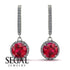 Hidden Halo Ruby Hoop Earrings - Catalina No. 12 image 10