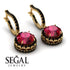 Hidden Halo Ruby Hoop Earrings - Catalina No. 40 image 3