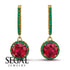 Hidden Halo Ruby Hoop Earrings - Catalina No. 25 image 2