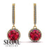 Hidden Halo Ruby Hoop Earrings - Catalina No. 10 image 2
