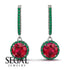 Hidden Halo Ruby Hoop Earrings - Catalina No. 27 image 2
