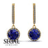Hidden Halo Sapphire Hoop Earrings - Catalina No. 13 image 2