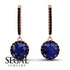 Hidden Halo Sapphire Hoop Earrings - Catalina No. 44 image 2
