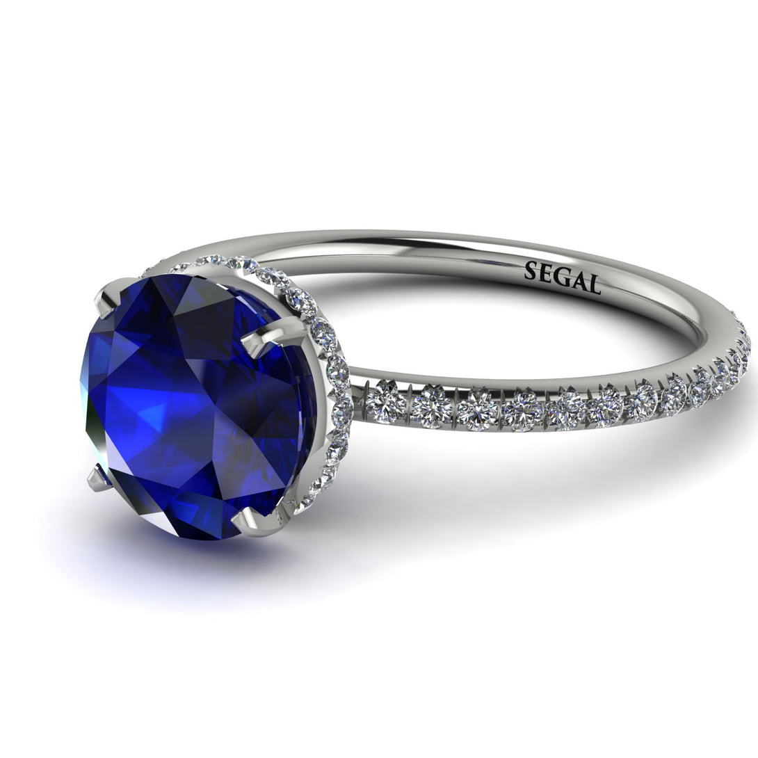 Hidden Halo Sapphire Ring - Fiona No. 15