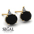 Hidden Halo Black Diamond Earrings - Rosalie No. 7 image 2