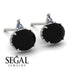 Hidden Halo Black Diamond Earrings - Rosalie No. 9 image 2