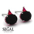 Hidden Halo Black Diamond Earrings - Rosalie No. 54 image 2