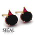 Hidden Halo Black Diamond Earrings - Rosalie No. 52 image 2