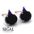 Hidden Halo Black Diamond Earrings - Rosalie No. 68 image 2