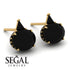 Hidden Halo Black Diamond Earrings - Rosalie No. 37 image 2