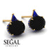 Hidden Halo Black Diamond Earrings - Rosalie No. 67 image 2