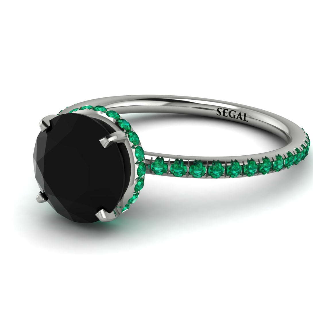 Hidden Halo Black Diamond Ring - Fiona No. 24