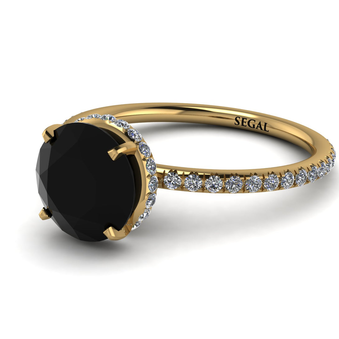 Hidden Halo Black Diamond Ring - Fiona No. 7