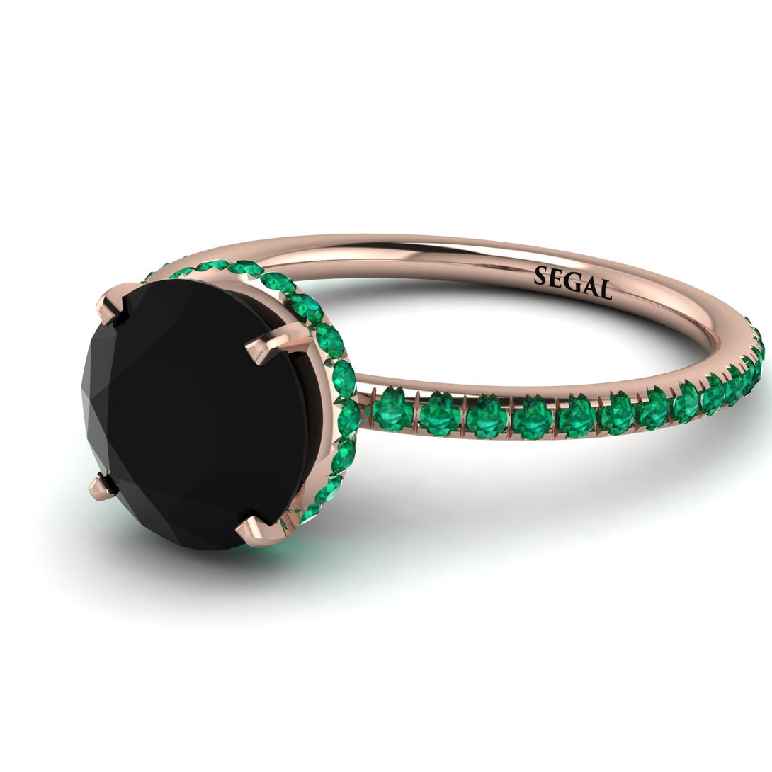 Hidden Halo Black Diamond Ring - Fiona No. 23