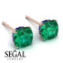 Hidden Halo Cushion Emerald Earrings - Alivia No. 65 image 10