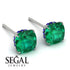 Hidden Halo Cushion Emerald Earrings - Alivia No. 66 image 3
