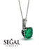 Hidden Halo Cushion Emerald Necklace - Alivia No. 36 image 14
