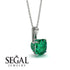 Hidden Halo Cushion Emerald Necklace - Alivia No. 21 image 13