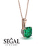 Hidden Halo Cushion Emerald Necklace - Alivia No. 5 image 14