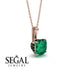 Hidden Halo Cushion Emerald Necklace - Alivia No. 35 image 14