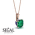 Hidden Halo Cushion Emerald Necklace - Alivia No. 65 image 14
