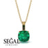 Hidden Halo Cushion Emerald Necklace - Alivia No. 64 image 2
