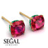 Hidden Halo Cushion Ruby Earrings - Alivia No. 25 image 10