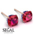 Hidden Halo Cushion Ruby Earrings - Alivia No. 71 image 10