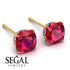 Hidden Halo Cushion Ruby Earrings - Alivia No. 10 image 3