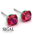 Hidden Halo Cushion Ruby Earrings - Alivia No. 27 image 3