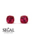 Hidden Halo Cushion Ruby Earrings - Alivia No. 70 image 2