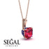 Hidden Halo Cushion Ruby Necklace - Alivia No. 71 image 14