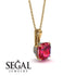 Hidden Halo Cushion Ruby Necklace - Alivia No. 10 image 14