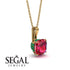 Hidden Halo Cushion Ruby Necklace - Alivia No. 25 image 14