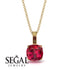 Hidden Halo Cushion Ruby Necklace - Alivia No. 10 image 2
