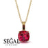 Hidden Halo Cushion Ruby Necklace - Alivia No. 40 image 2