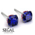 Hidden Halo Cushion Sapphire Earrings - Alivia No. 60 image 3