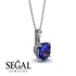 Hidden Halo Cushion Sapphire Necklace - Alivia No. 15 image 14