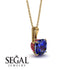 Hidden Halo Cushion Sapphire Necklace - Alivia No. 58 image 14