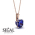 Hidden Halo Cushion Sapphire Necklace - Alivia No. 74 image 14