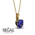 Hidden Halo Cushion Sapphire Necklace - Alivia No. 43 image 14