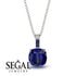 Hidden Halo Cushion Sapphire Necklace - Alivia No. 75 image 2