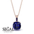 Hidden Halo Cushion Sapphire Necklace - Alivia No. 74 image 2