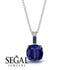 Hidden Halo Cushion Sapphire Necklace - Alivia No. 30 image 2