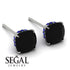 Hidden Halo Cushion Black Diamond Earrings - Alivia No. 69 image 10