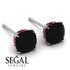 Hidden Halo Cushion Black Diamond Earrings - Alivia No. 54 image 3