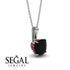 Hidden Halo Cushion Black Diamond Necklace - Alivia No. 54 image 14